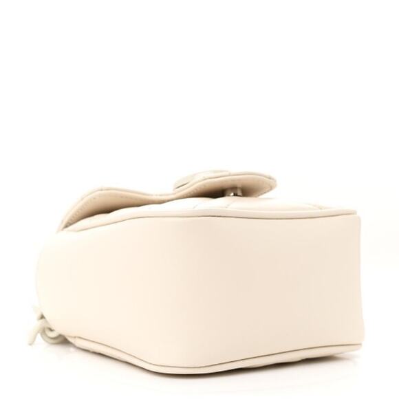 Gucci GG Marmont Matelassé Chain Shoulder Belt Bag 95 Mystic White Leather NEW - Picture 9 of 16